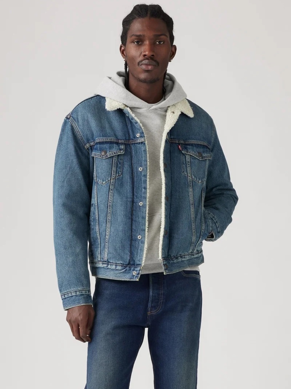 LEVI’S Blue Denim Sherpa-Lined Jacket